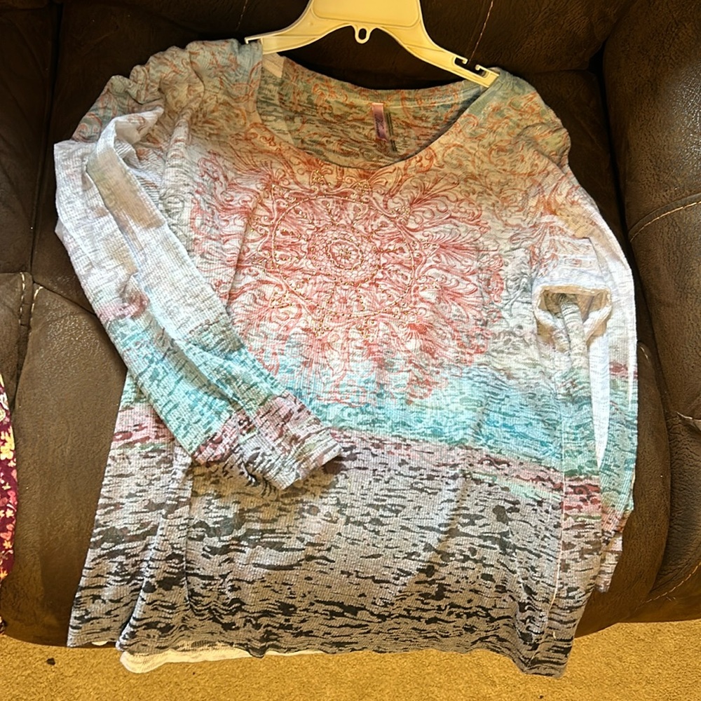 Long sleeve tee with sparkles